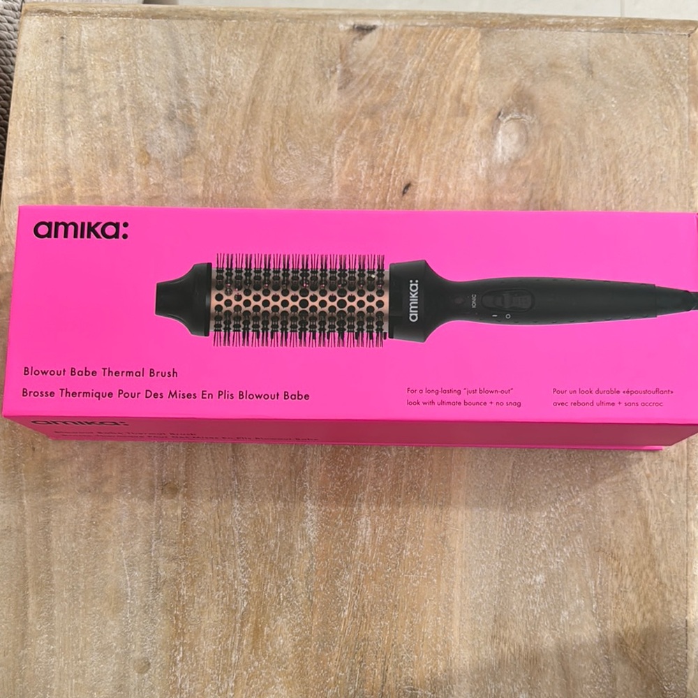amika Pink and Black Blowout Babe Thermal Brush